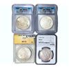 Image 1 : 1900-1921 GEM BU Morgan Silver Dollar Lot [4 Coins] ANACS/ICG/NGC MS63/65