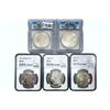 Image 1 : 1880-1921 GEM BU Morgan Silver Dollar[5 Coins] ICG/NGC MS63-65
