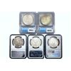 Image 2 : 1880-1921 GEM BU Morgan Silver Dollar[5 Coins] ICG/NGC MS63-65
