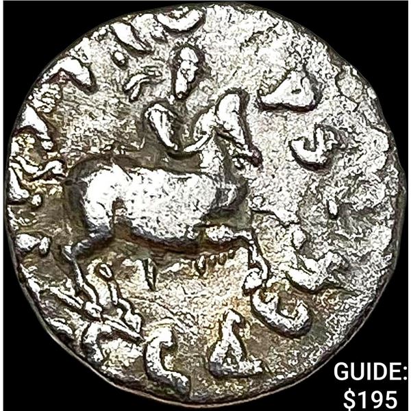 Bactria Menander I 155-130 BC Silver Drachm NEARLY UNCIRCULATED