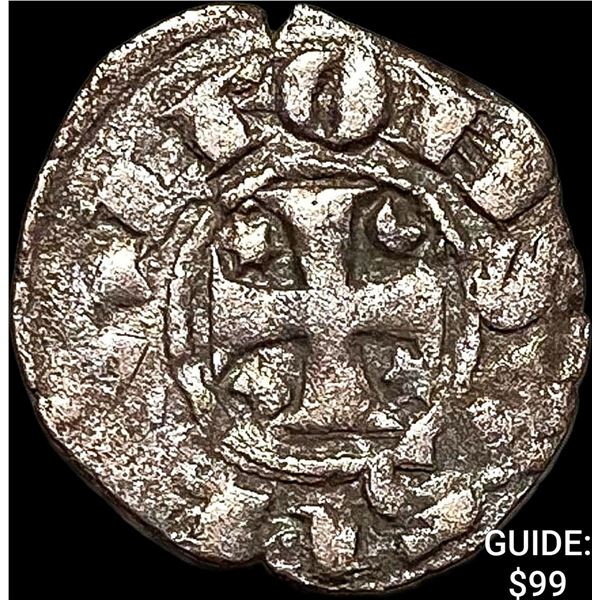 1248-1279 Portugal Alfonso III Silver Denero NEARLY UNCIRCULATED
