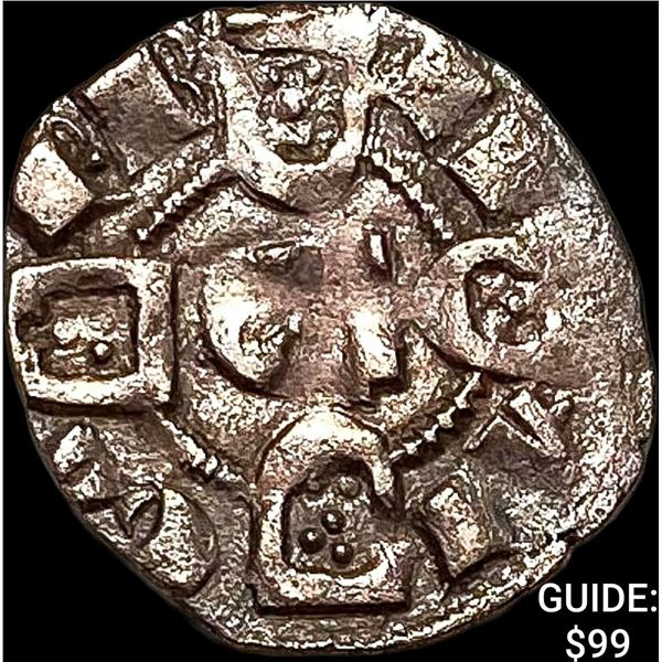 1261-1325 Portugal Crusades Dinis I Silver Dinero NEARLY UNCIRCULATED