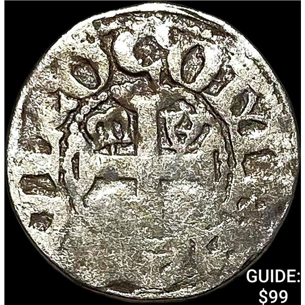 1100-S France Crusades Anjou Silver Denier NEARLY UNCIRCULATED