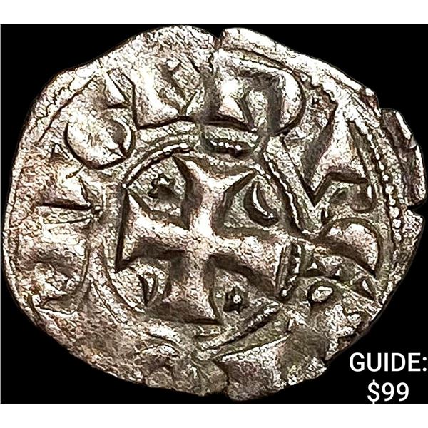 1261-1325 Portugal Crusades Dinis I Silver Dinero NEARLY UNCIRCULATED