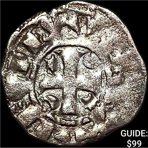 1248-1279 Portugal Alfonso III Silver Denero NEARLY UNCIRCULATED