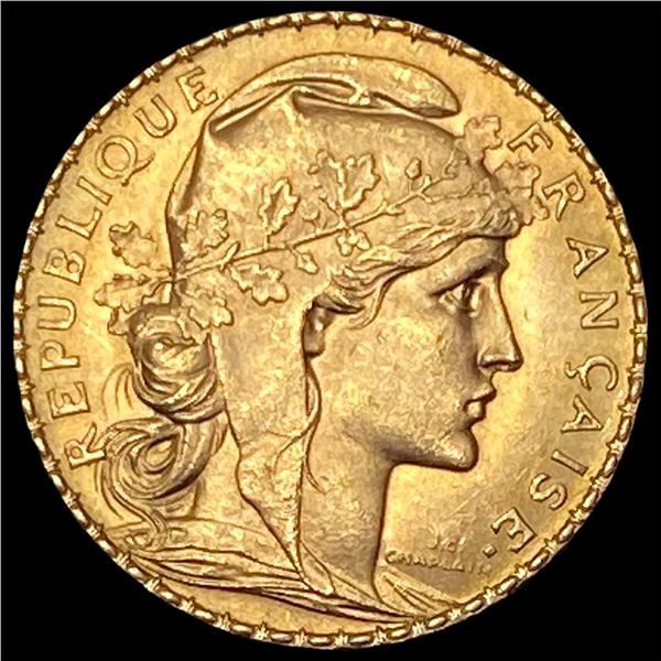 1909 France .1867oz Gold 20 Francs UNCIRCULATED