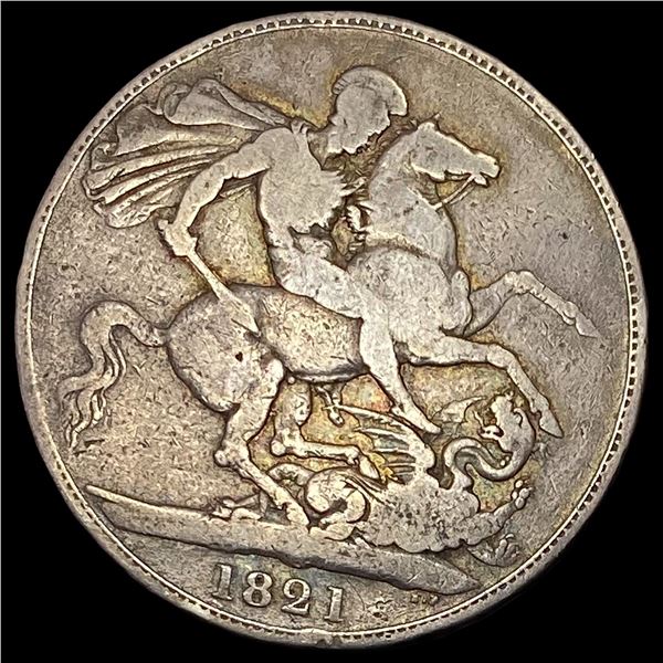 1821 Great Britain Silver Crown NEARLY UNCIRCULATED