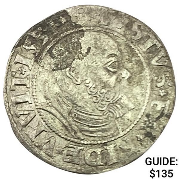 1529-1558 Prussia Silver Groschen Albert I CLOSELY UNCIRCULATED