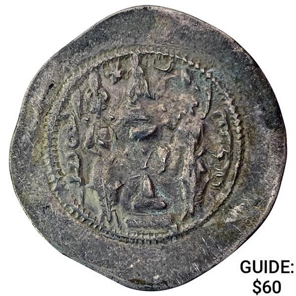 Sasanian Khusro I 531-579 AD Silver Drachm CLOSELY UNCIRCULATED