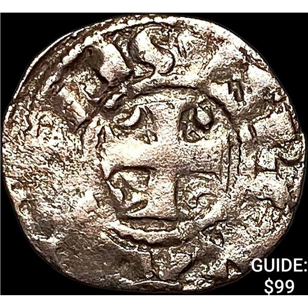 1248-1279 Portugal Alfonso III Silver Denero NEARLY UNCIRCULATED