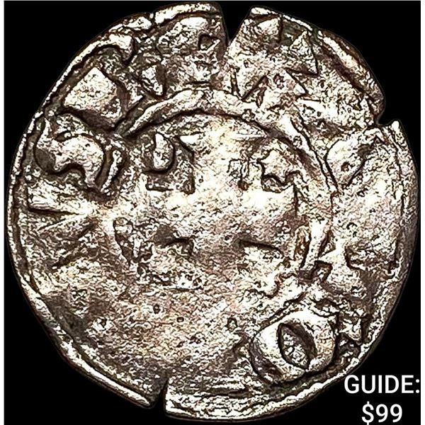 1248-1279 Portugal Alfonso III Silver Denero NEARLY UNCIRCULATED