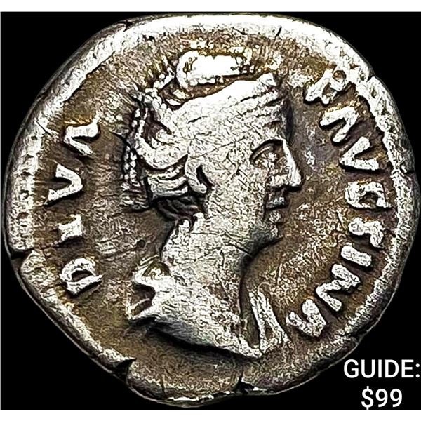 Roman Faustina Sr. 138-141 AD Silver Denarius NEARLY UNCIRCULATED