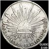 1886-Go RR Mexico Silver 8 Reales Cap and Rays NEARLY UNCIRCULATED