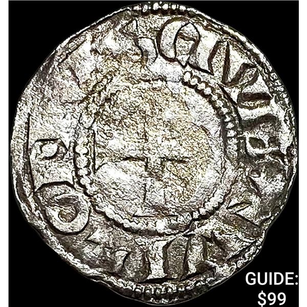 1150-1200 AD France Abbey of St.Martin Silver Denier NEARLY UNCIRCULATED