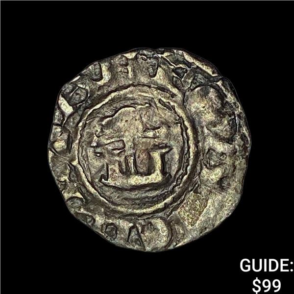 1100s France Crusades Anjou Silver Denier NEARLY UNCIRCULATED