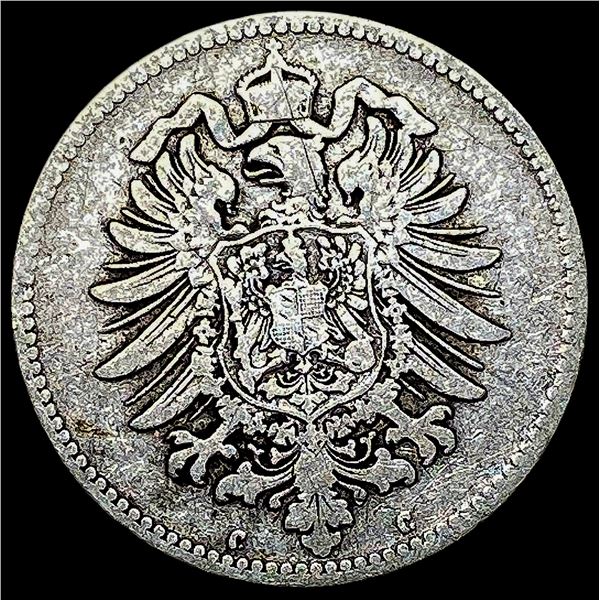 1876-C Germany Silver 1 Reichsmark NEARLY UNCIRCULATED