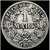 Image 2 : 1876-C Germany Silver 1 Reichsmark NEARLY UNCIRCULATED