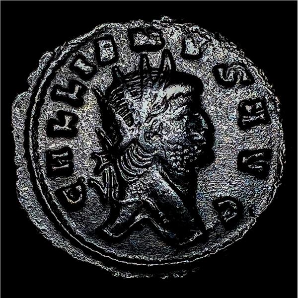 Roman Gallienus, 253-268 AD BI DBL Denarius CHOICE AU