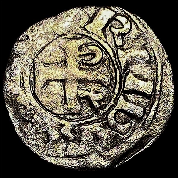 1100s France Crusades Anjou Silver Denier NEARLY UNCIRCULATED