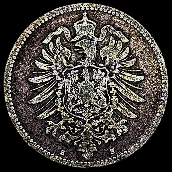 1874-H Germany Silver 1 Reichsmark NEARLY UNCIRCULATED