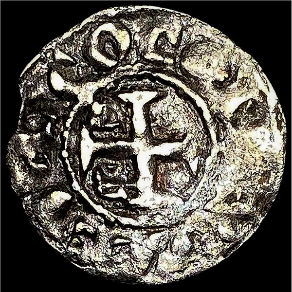 1100s France Crusades Anjou Silver Denier NEARLY UNCIRCULATED