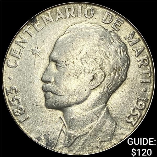 1953 Cuba Silver Peso .77oz CLOSELY UNCIRCULATED