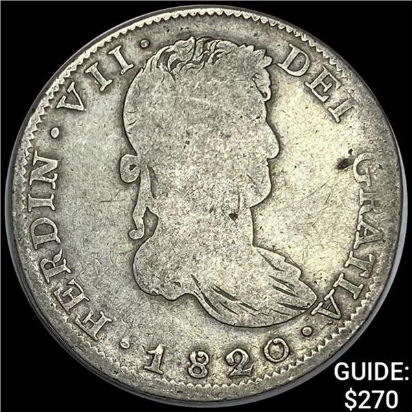 1820Zs AU Mexico Ferdin VII Silver 8 Reales NEARLY UNCIRCULATED