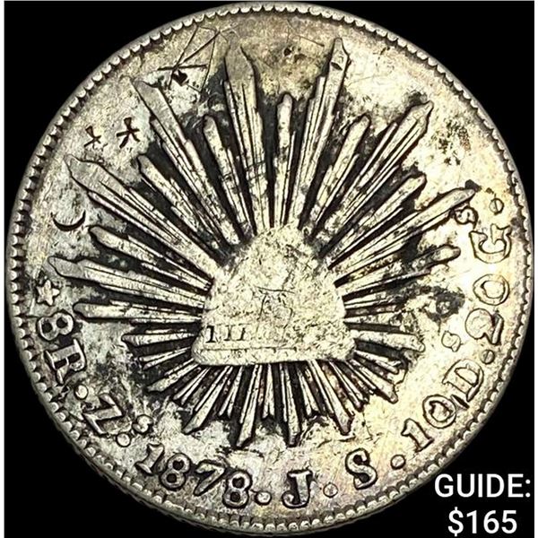 1878Zs JS Mexico Silver 8 Reales NEARLY UNCIRCULATED