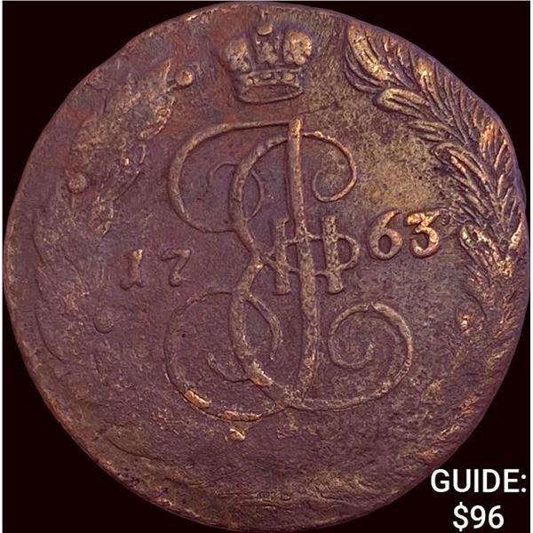 1763 Russia 5 Kopecks - Catherine II CLOSELY UNCIRCULATED