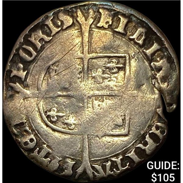 1553-54 AD England Mary I Sovereign Silver Groat ABOUT UNCIRCULATED