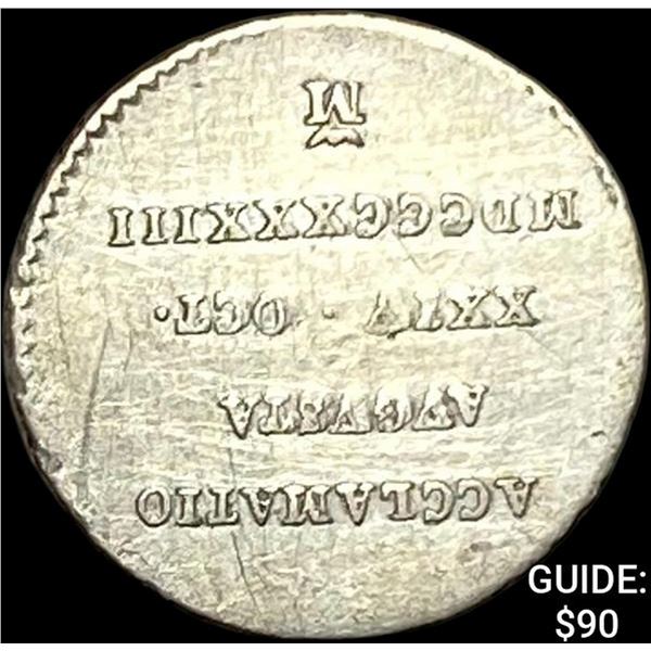 1833 Spain Silver Proclamation Medal CLOSELY UNCIRCULATED