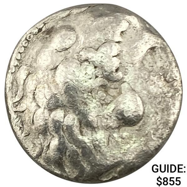 Macedon Alex. III 336-323 BC Silver Tetradrachm ABOUT UNCIRCULATED