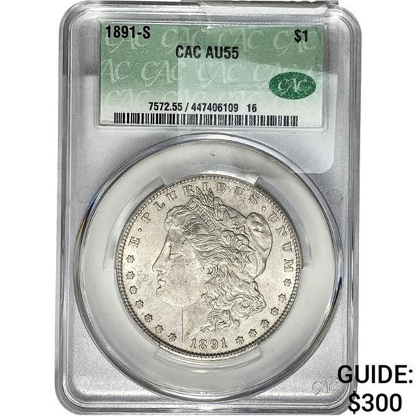 1891-S CAC Morgan Silver Dollar CAC AU55