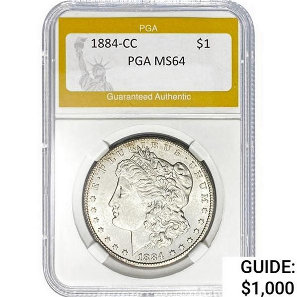 1884-CC Morgan Silver Dollar PGA MS64