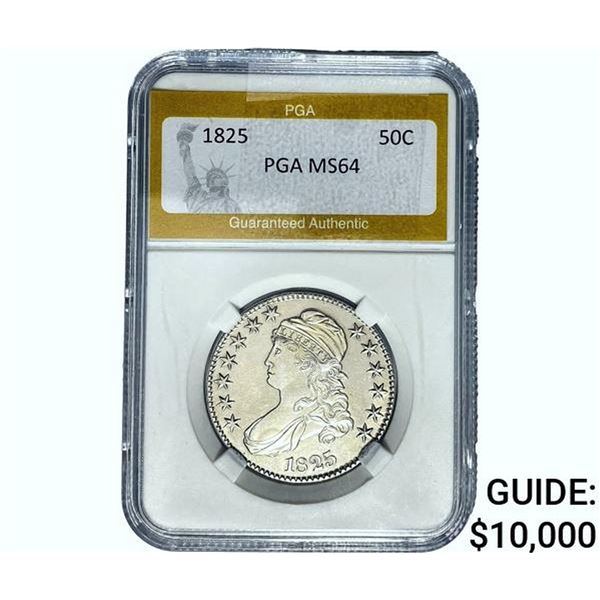 1825 Capped Bust Half Dollar PGA MS64