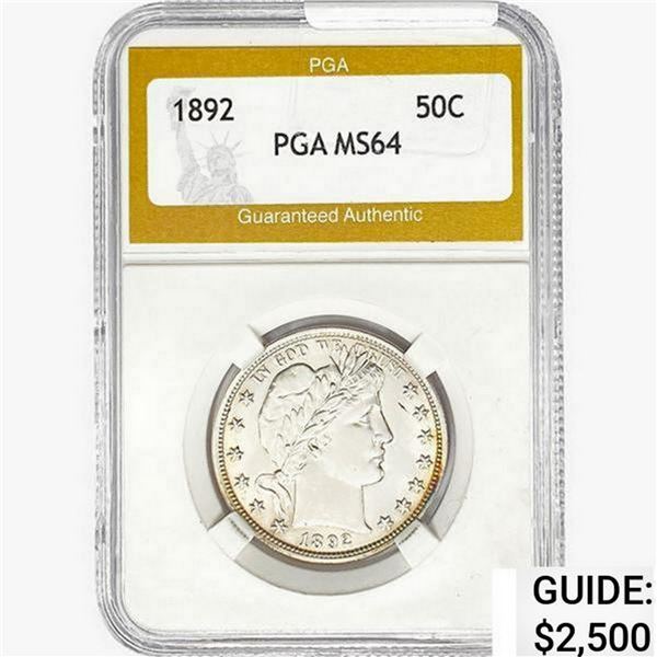 1892 Barber Half Dollar PGA MS64
