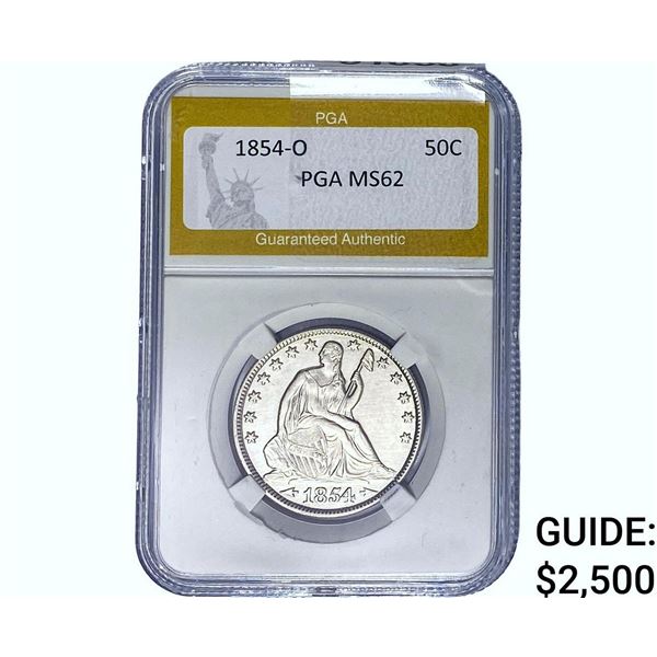 1854-O Seated Liberty Half Dollar PGA MS62