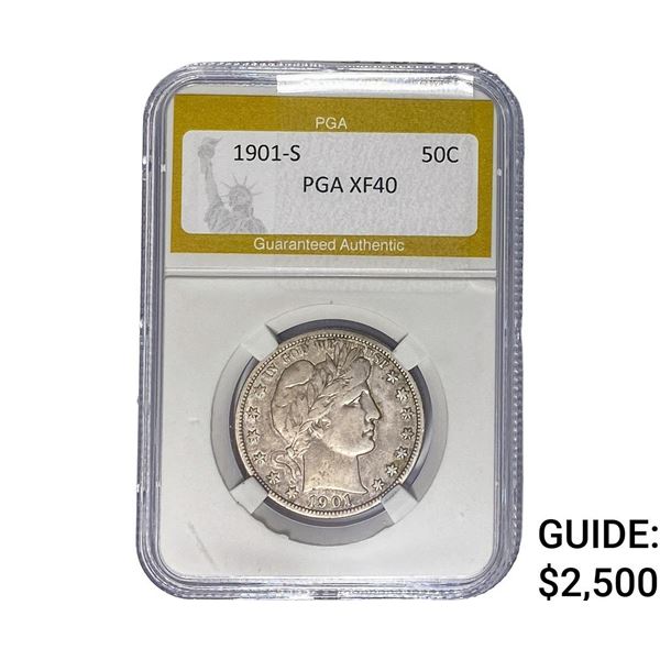 1901-S Barber Half Dollar PGA XF40