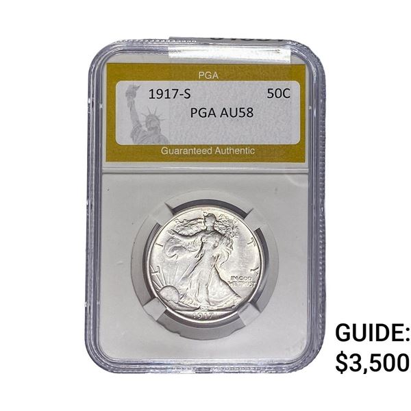 1917-S Walking Liberty Half Dollar PGA AU58