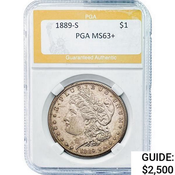 1889-S Morgan Silver Dollar PGA MS63+