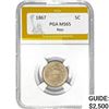 Image 1 : 1867 Shield Nickel PGA MS65 Rays