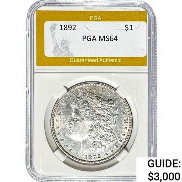 1892 Morgan Silver Dollar PGA MS64