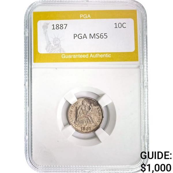 1887 Seated Liberty Dime PGA MS65