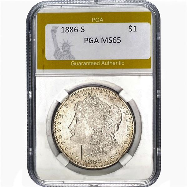 1886-S Morgan Silver Dollar PGA MS65