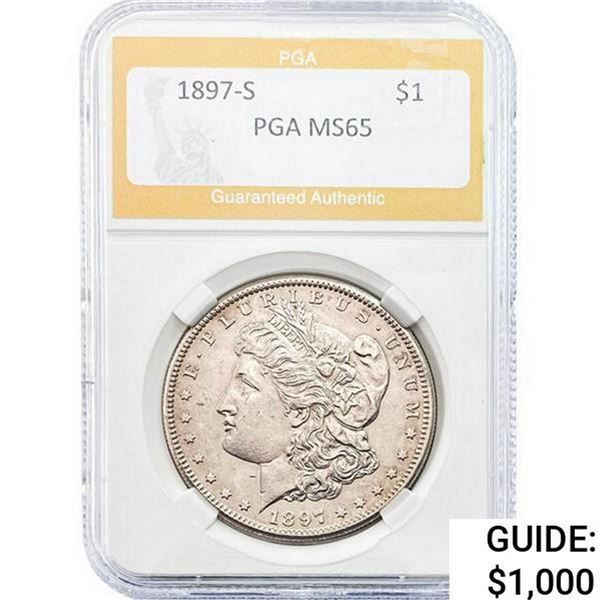 1897-S Morgan Silver Dollar PGA MS65