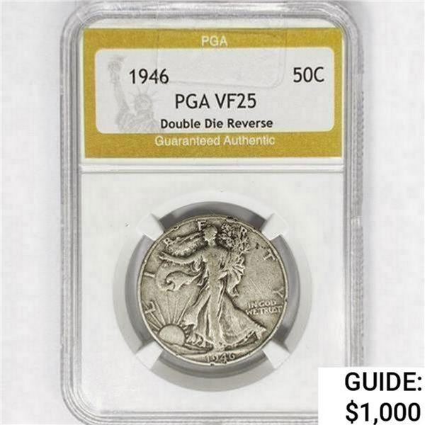 1946 Walking Liberty Half Dollar PGA VF25 DDR