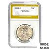 Image 1 : 1938-D Walking Liberty Half Dollar PGA MS64