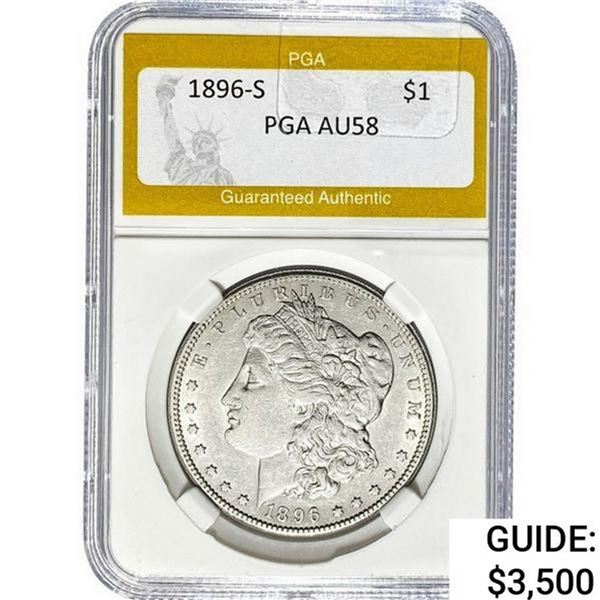 1896-S Morgan Silver Dollar PGA AU58