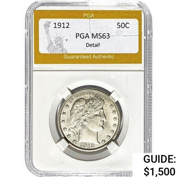 1912 Barber Half Dollar PGA MS63 Detail