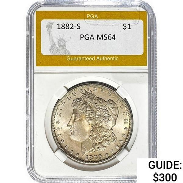 1882-S Morgan Silver Dollar PGA MS64
